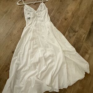 Elegant White Spaghetti Strap Dress